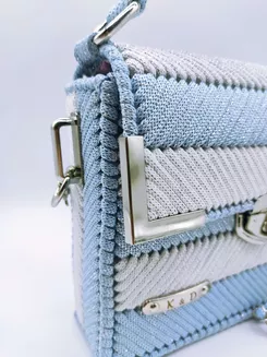 Ana - torebka biało-niebieska (srebrny glitter) - 2