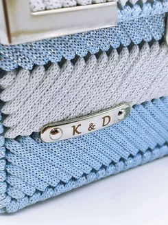 Ana - torebka biało-niebieska (srebrny glitter) - 3