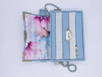 Ana - torebka biało-niebieska (srebrny glitter) - 5